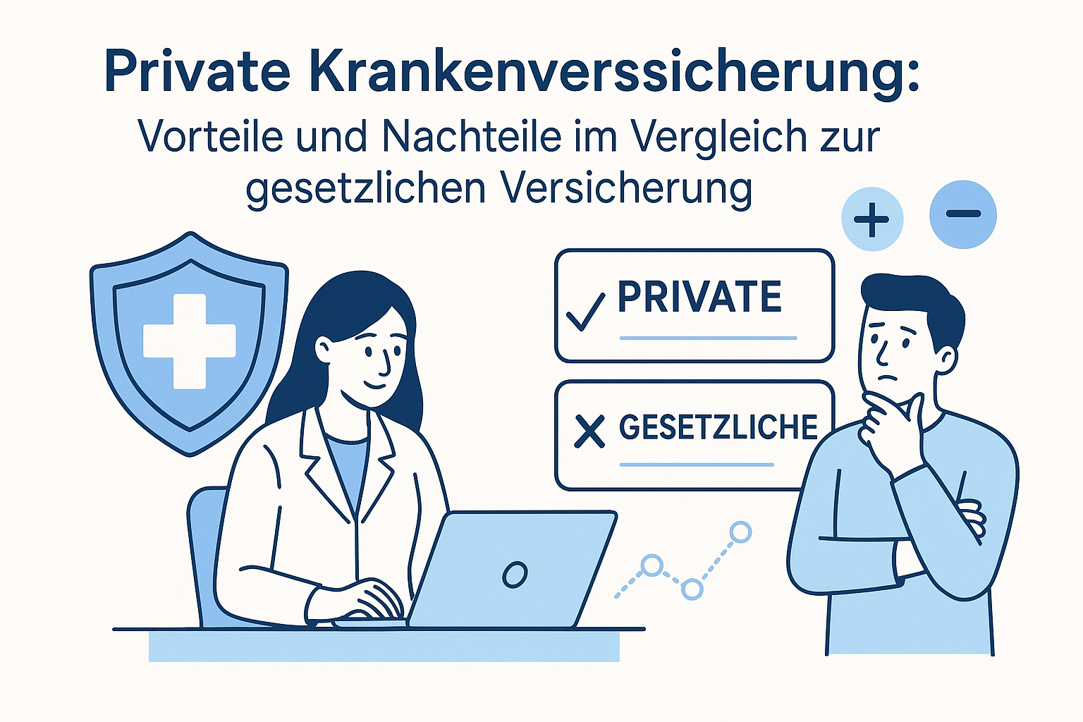 Titelbild für Private Krankenversicherung: Vorteile und Nachteile im Vergleich zur gesetzlichen Versicherung
